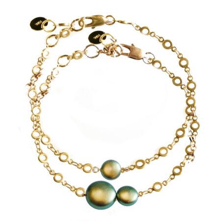 Limit-ed Pearl Duo Bracelet - Green & Gold