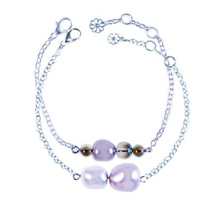 Limit-ed Pearl Duo Bracelet - Lavender & Silver