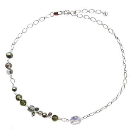 Of Two Halves Necklace - Iridescent Green
