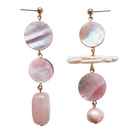 Limit-Ed Pink Freshwater Pearl & Rose Quartz Earring