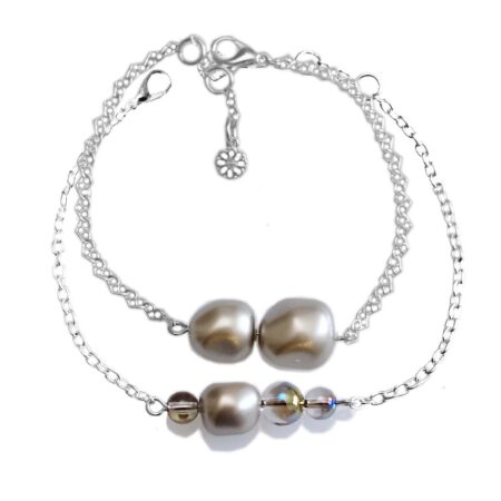 Limit-ed Pearl Duo Bracelet - Platinum & Silver