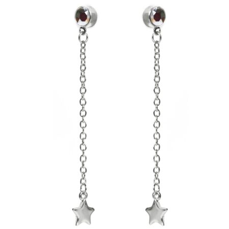 Skinny Star Earrings Silver