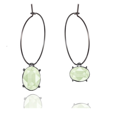Any Which Way Earring - Gunmetal with Powder Green