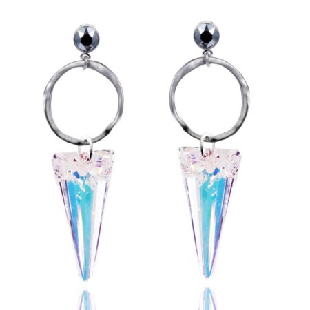 Shard Edition Earrings - Crystal AB with Silver