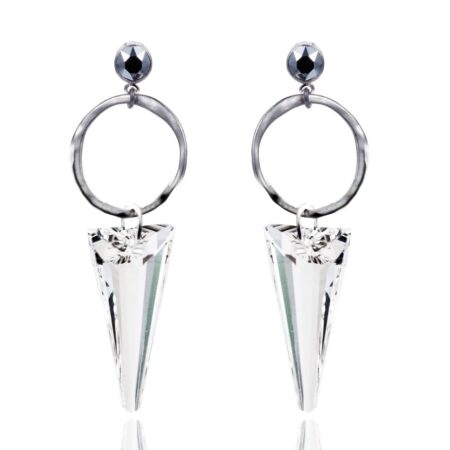 Shard Edition Earrings - Crystal Clear with Silver