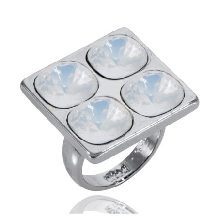 Squared Up Ring - White Opal